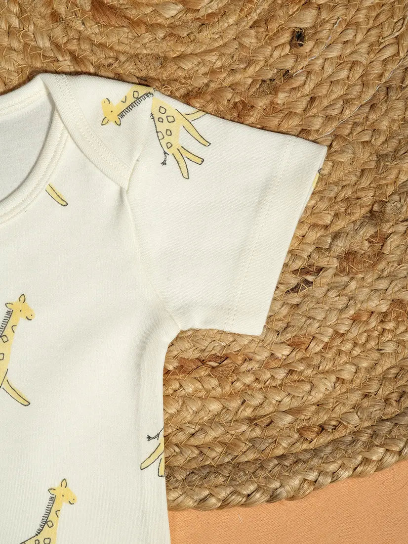 Giraffe Print Baby Romper (ROM14)