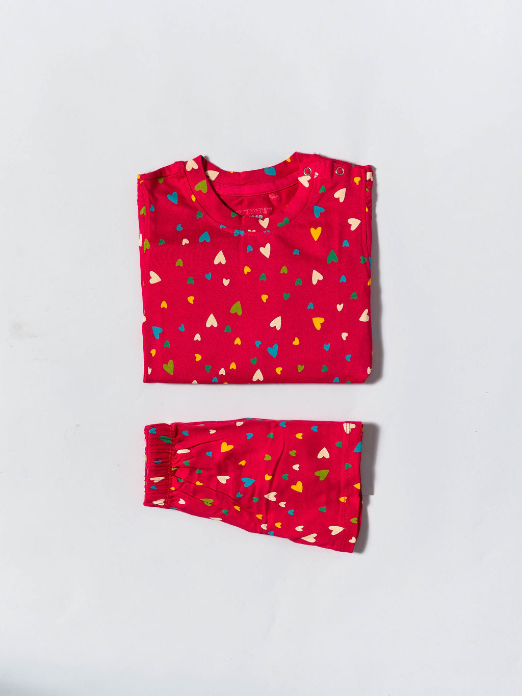 Pink Candy Hearts Puff Sleeve Co-ord Set (245)