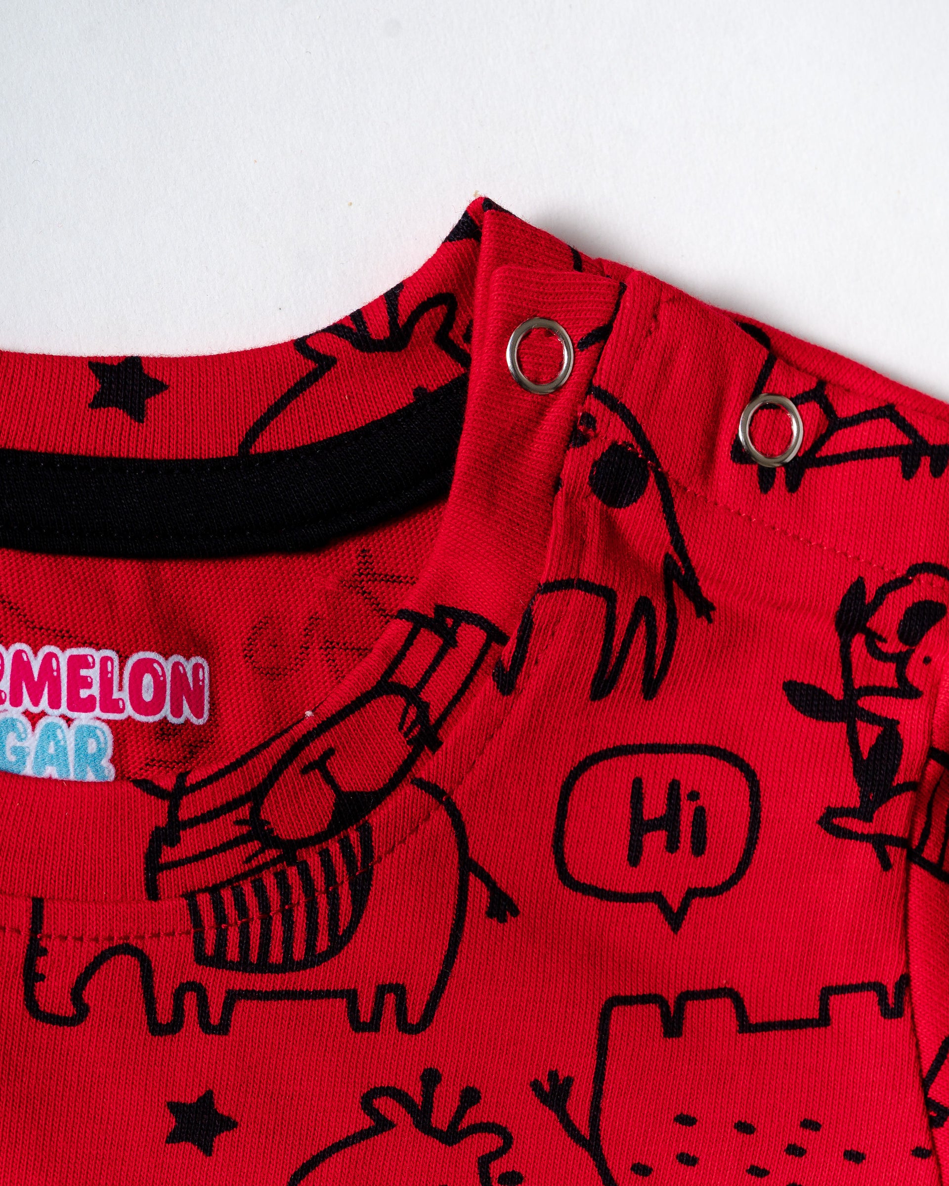 Crimson red Jungle Doodle Co-ord Set (364)