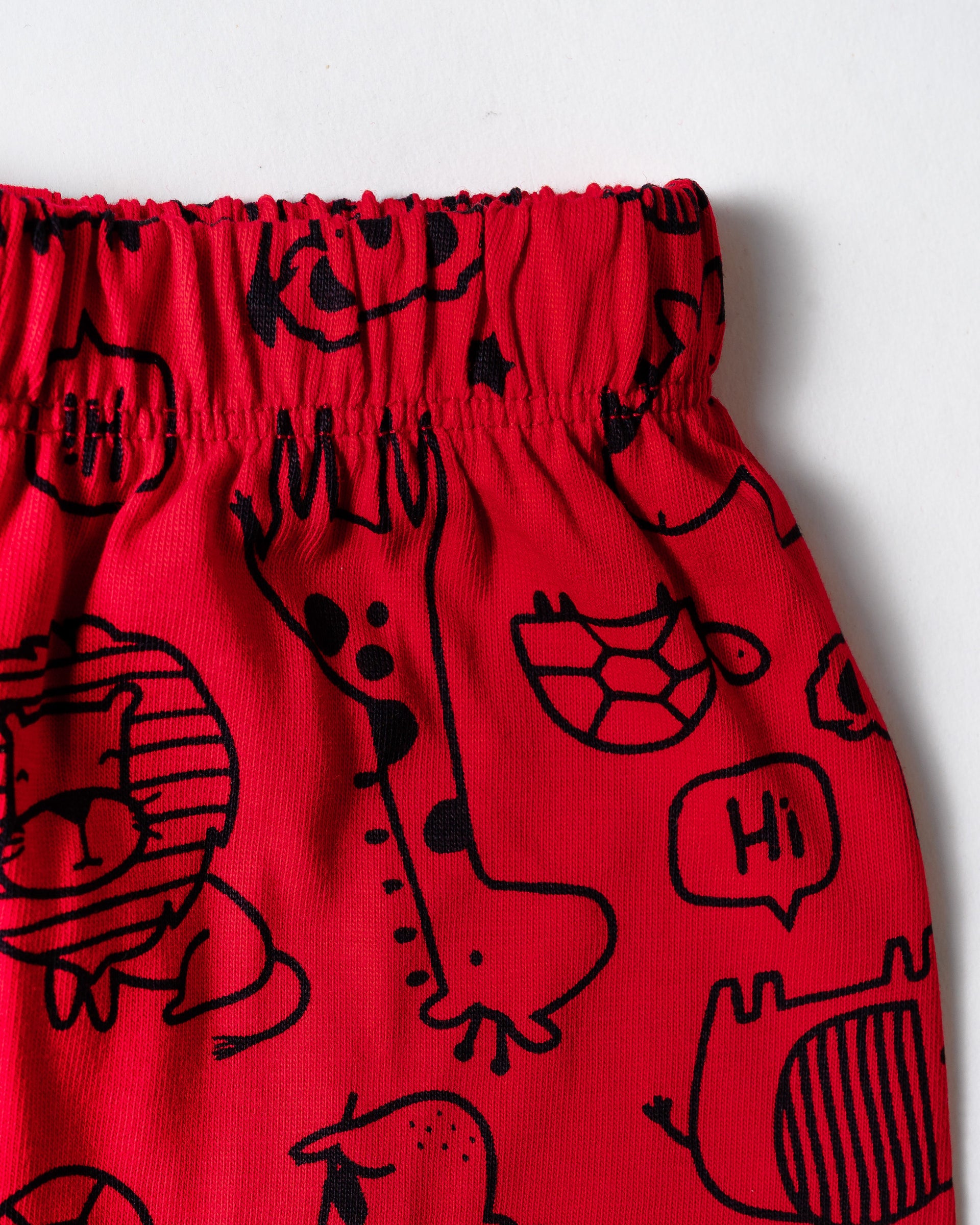 Crimson red Jungle Doodle Co-ord Set (364)