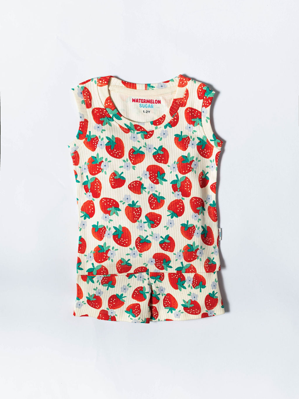 Strawberry Splash Ribbed Co-ord Set