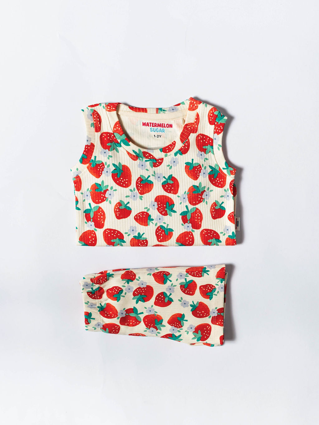 Strawberry Splash Ribbed Co-ord Set