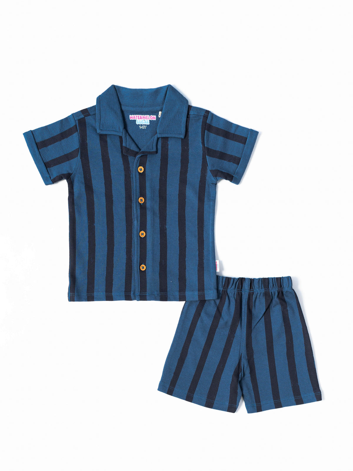 Blue Stripe Shirt & Shorts Set (595)