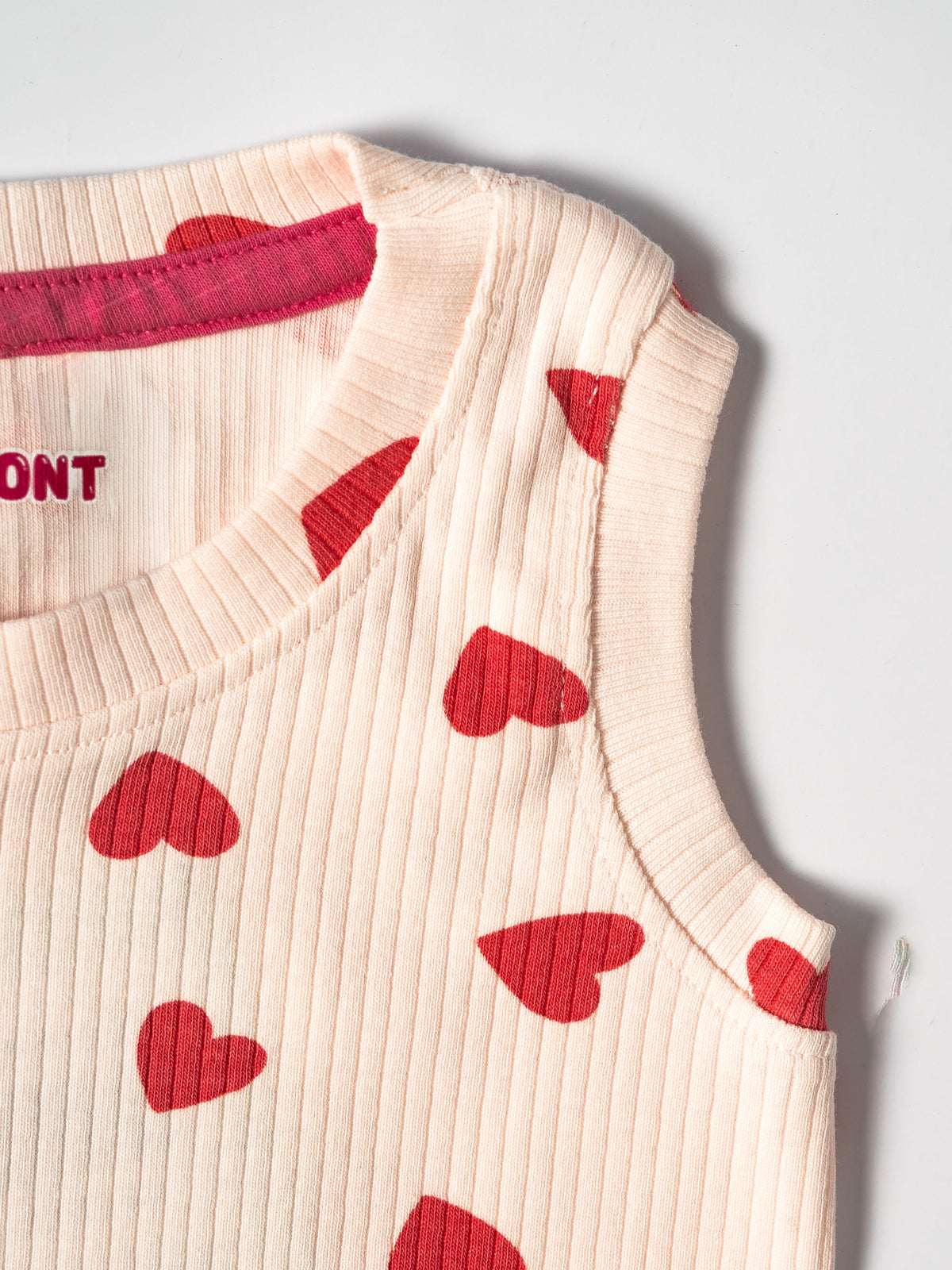 Sweet Hearts Rib Sleeveless Co-ord Set(485)