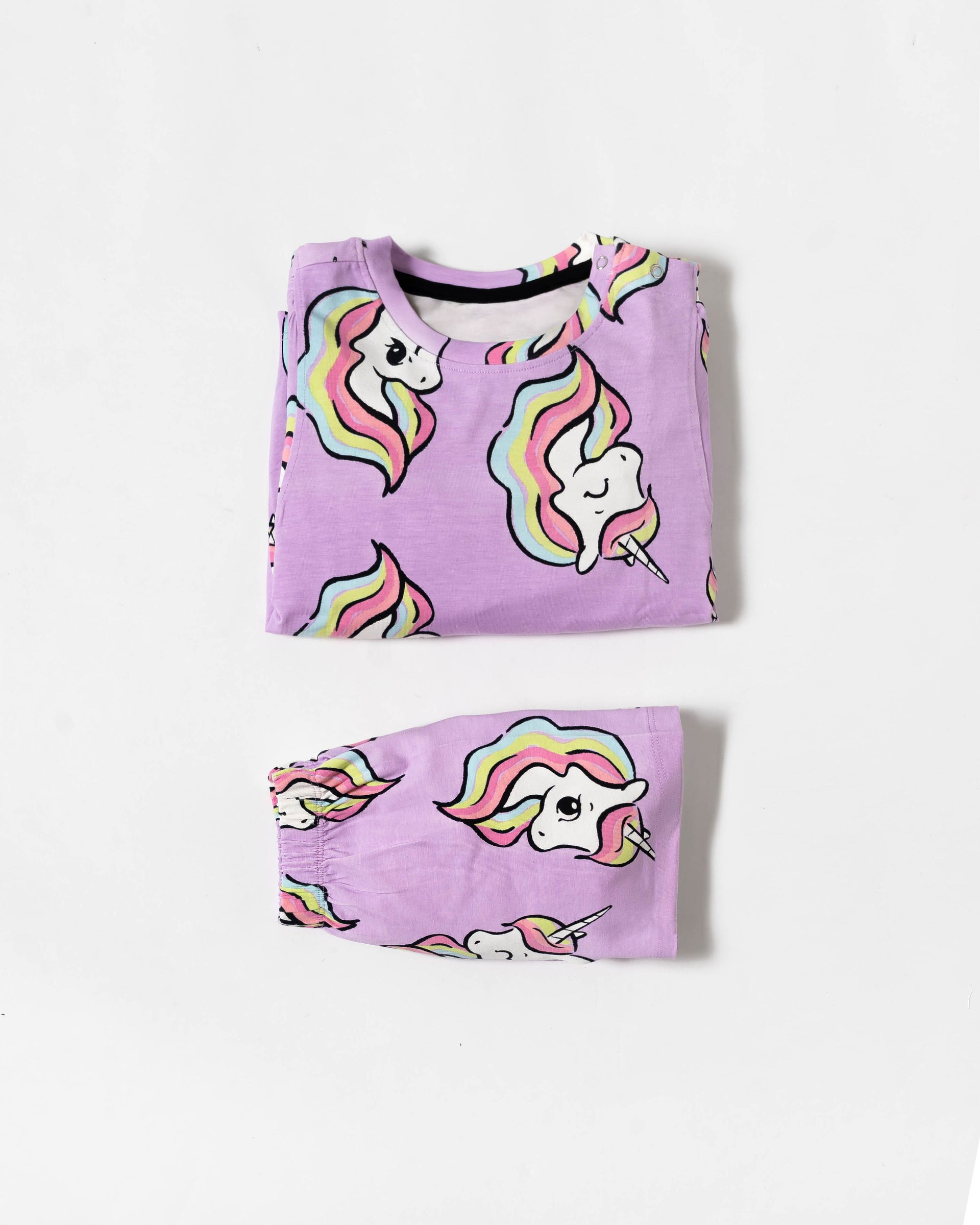 Unicorn Dream Puff Sleeve Cotton Co-ord Set (316)