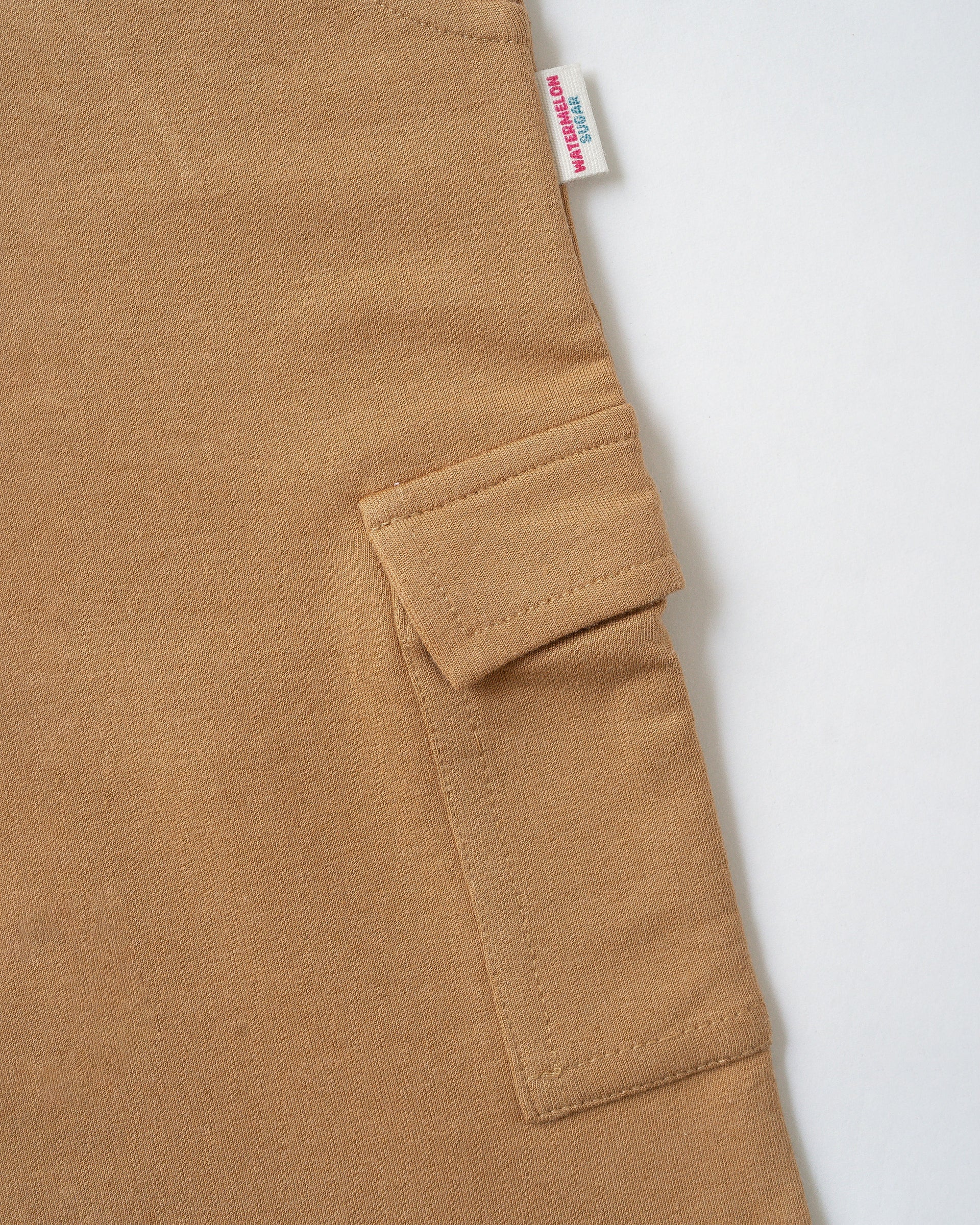 Camel Brown Cotton Loopknit Cargo Pants (CTP03)