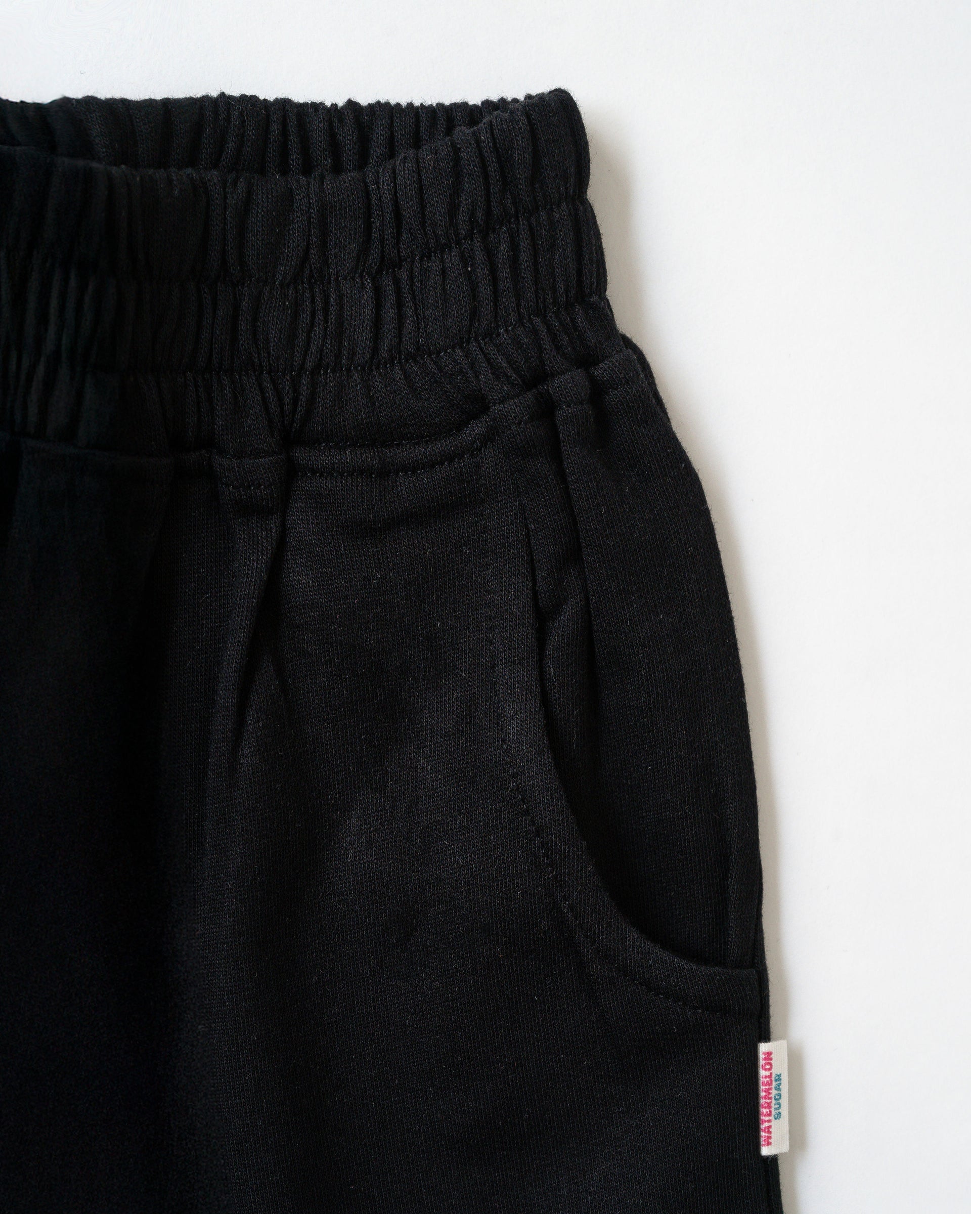 Black Cotton Loopknit Cargo Pants (CTP06)