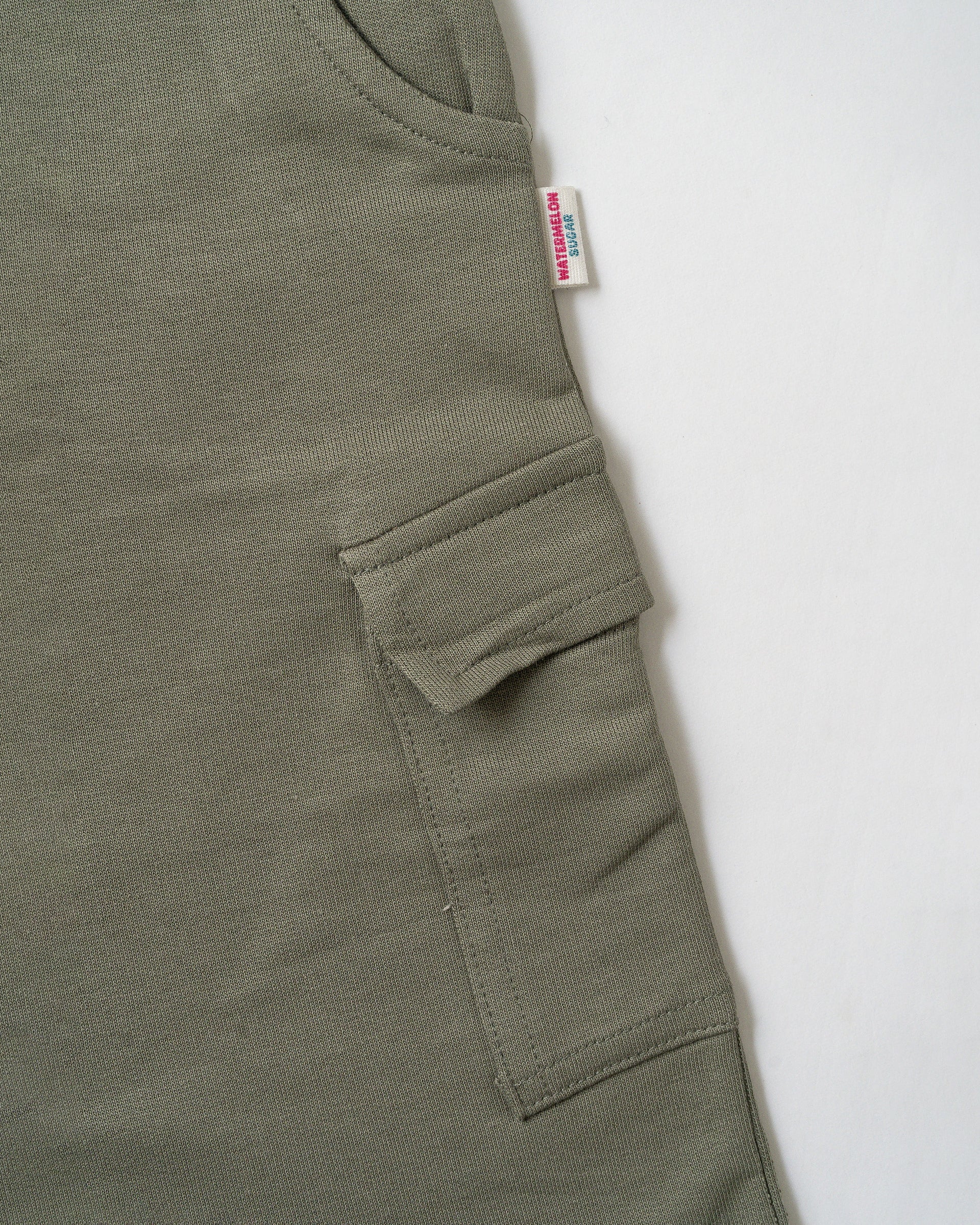Olive Green Cotton Loopknit Cargo Pants (CTP04)