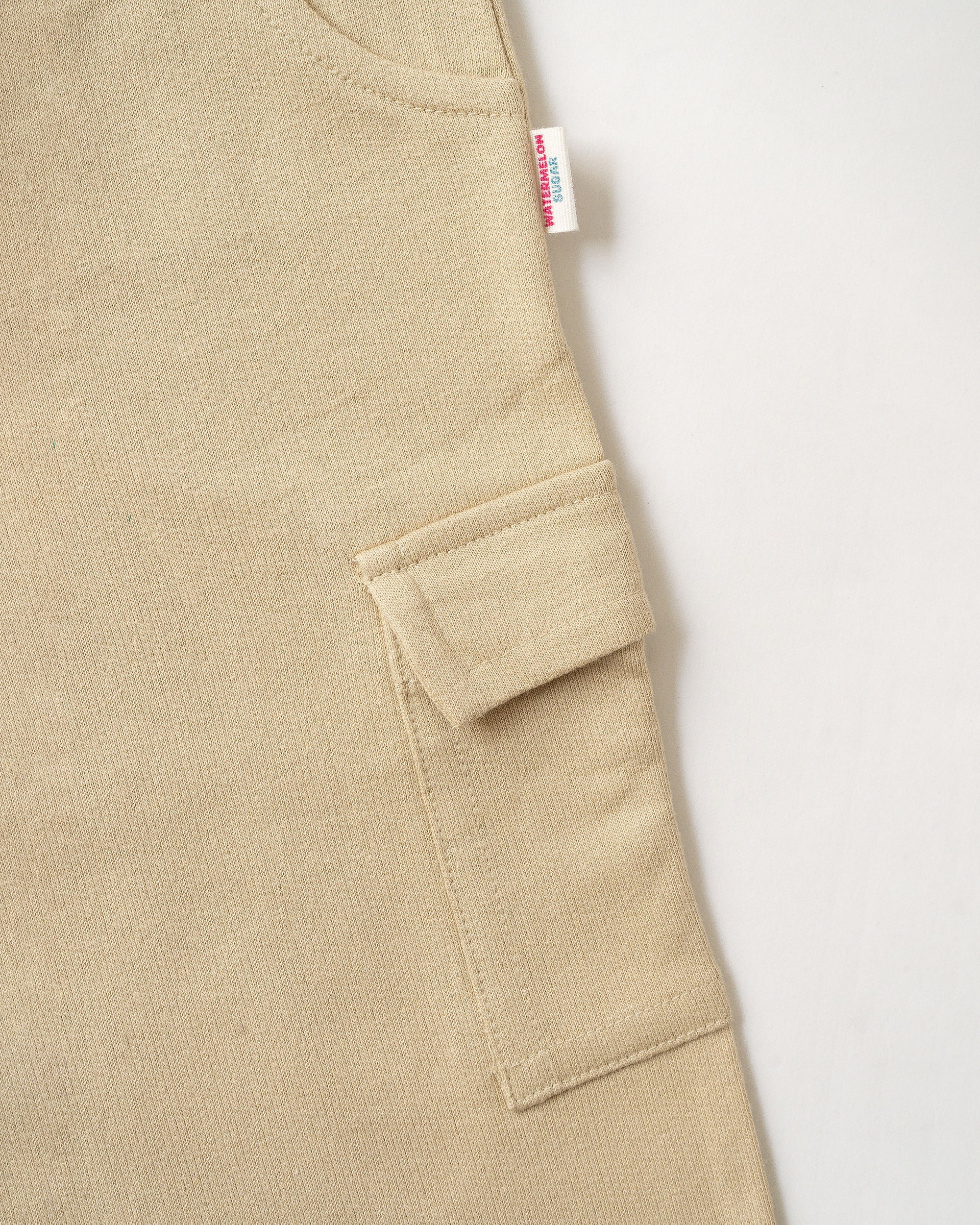 Beige Cotton Loopknit Cargo Pants (CTP05)
