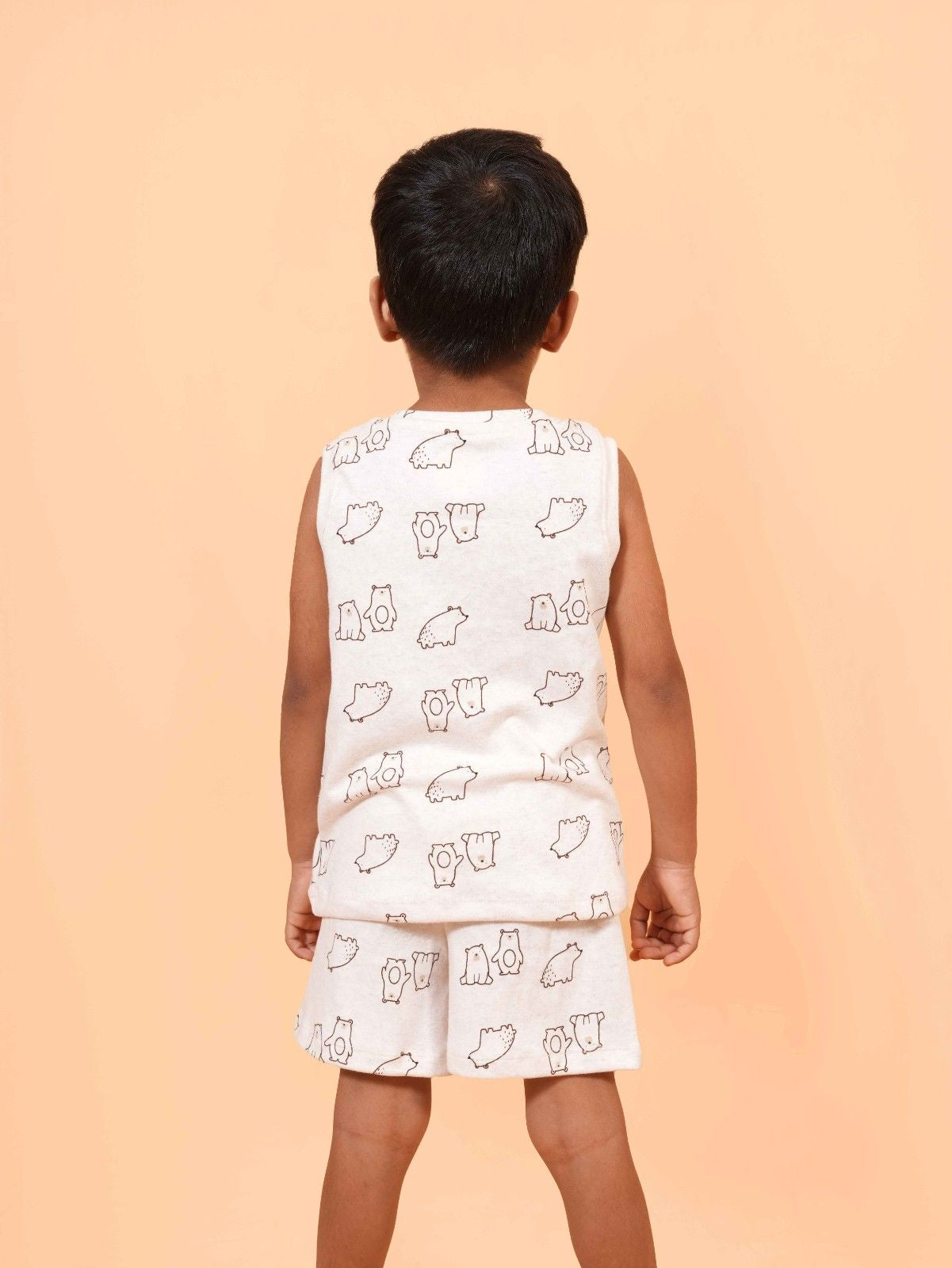 Teddy Bear Printed Sleeveless Co-ord Set