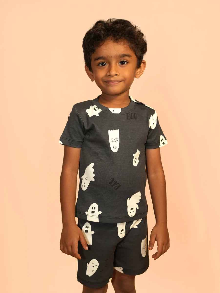Black “Boo” Printed Co-ord Set