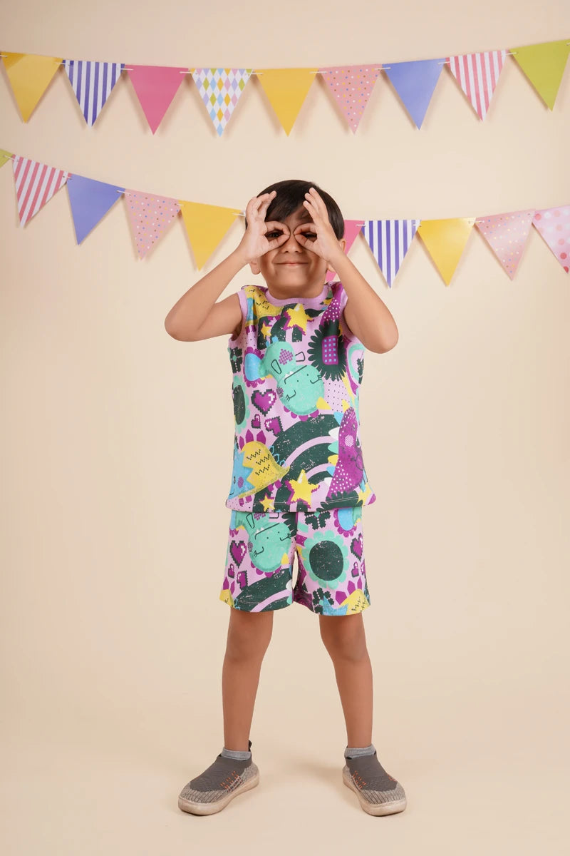 Vibrant Sleeveless and Shorts Co-ord Set