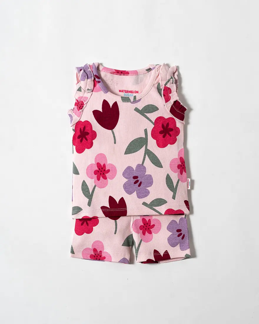 Blush Garden Frill Sleeveless Co-ord Set