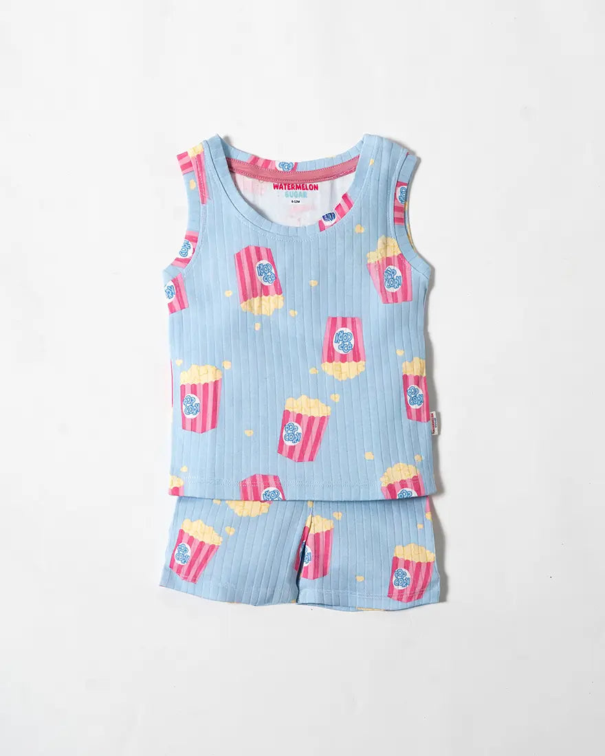 Sky Popcorn Sleeveless Co-ord Set