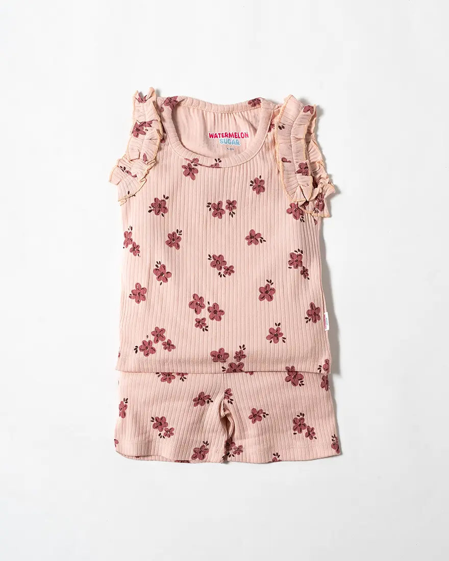 Blush Blossom Ruffle Co-Ord Set