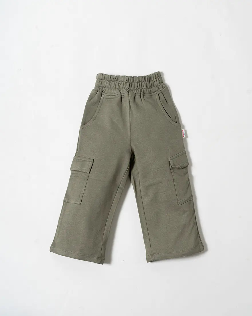 Olive Green Cotton Loopknit Cargo Pants