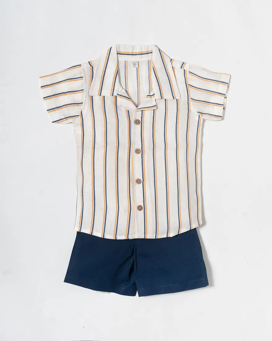 Linen Cotton Striped Co-Ord Set