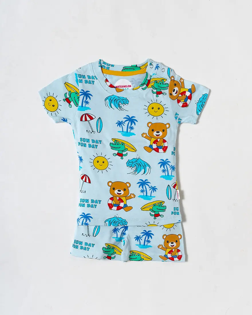 Sky Blue Beach Adventure Co-Ord Set